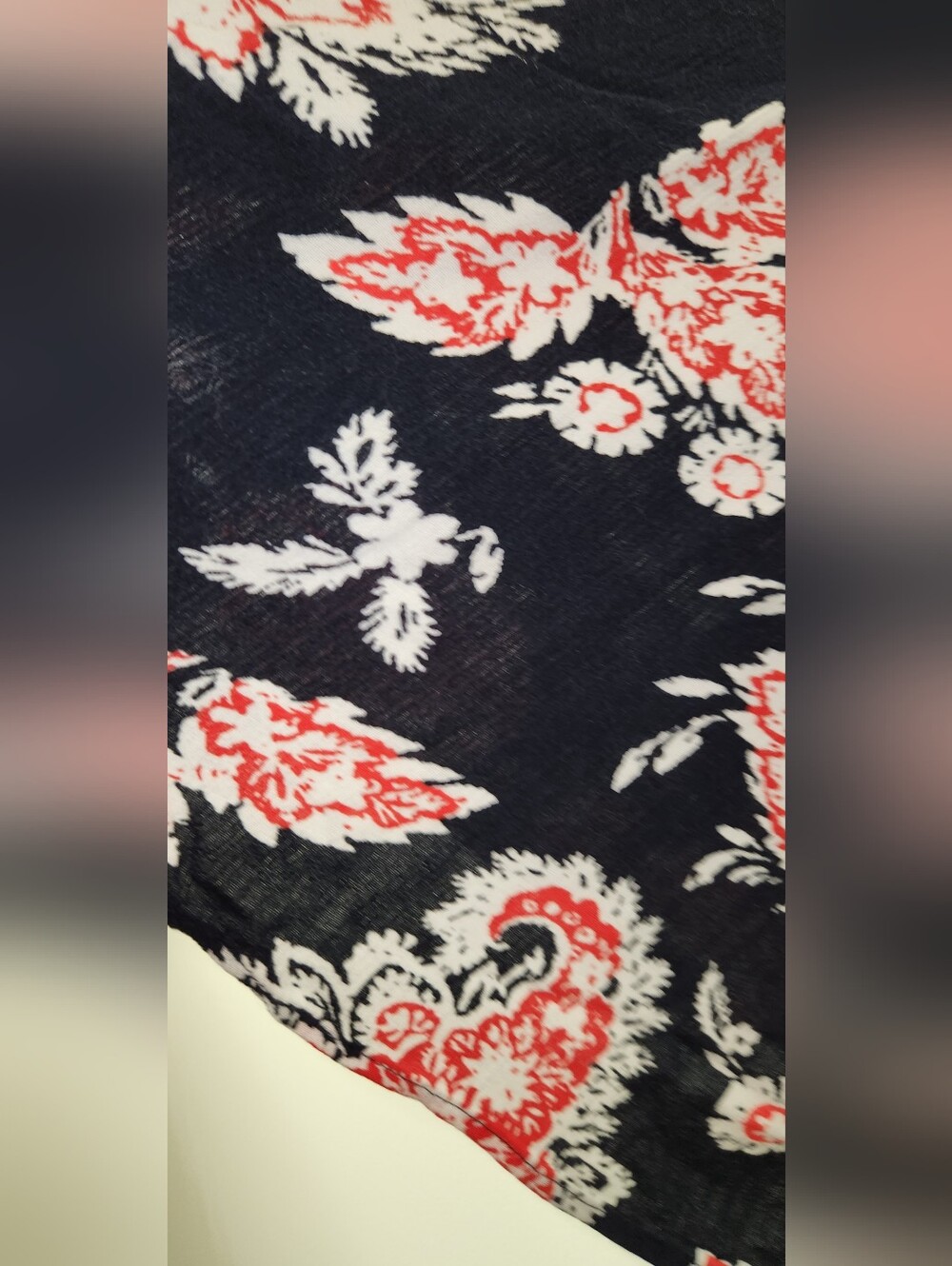💙🧡Lane Bryant🧡💙 Navy Floral Short-Sleeve Ruffle Tee - Coral & White 20 - Picture 7 of 13